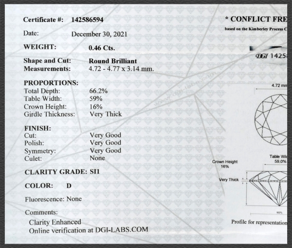 Brillant 585 Gold Anhänger; 0,46ct; DGI Zertifikat